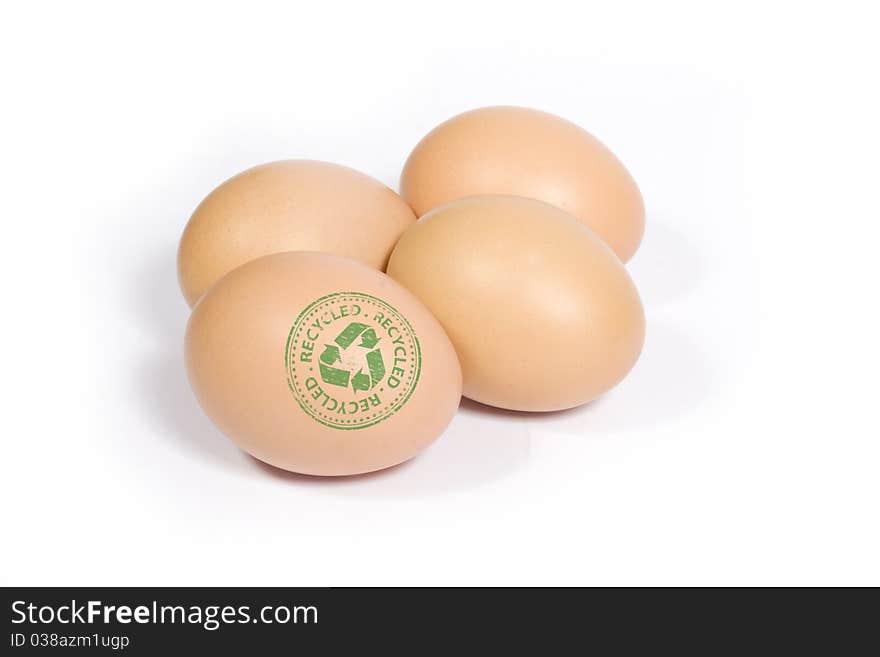 Eggs with RECYCLED rubber stamp impression. Eggs with RECYCLED rubber stamp impression