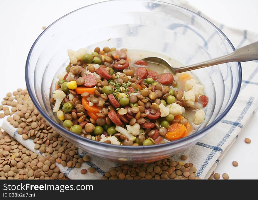 Fresh stew of lentils