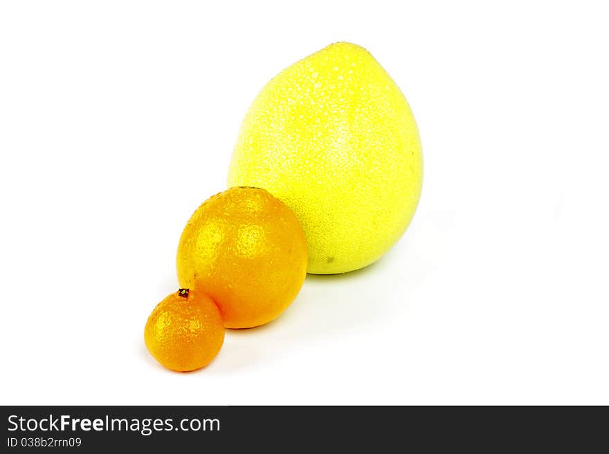 Set sweet wet of citron fruit on a white background. Set sweet wet of citron fruit on a white background