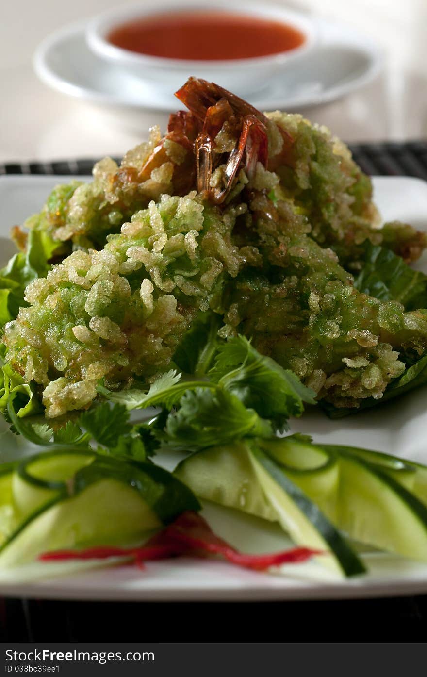 Tapioca fried shrimp