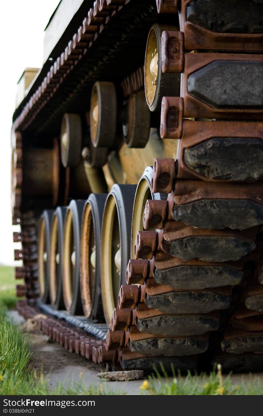 TClose up of military Tank track