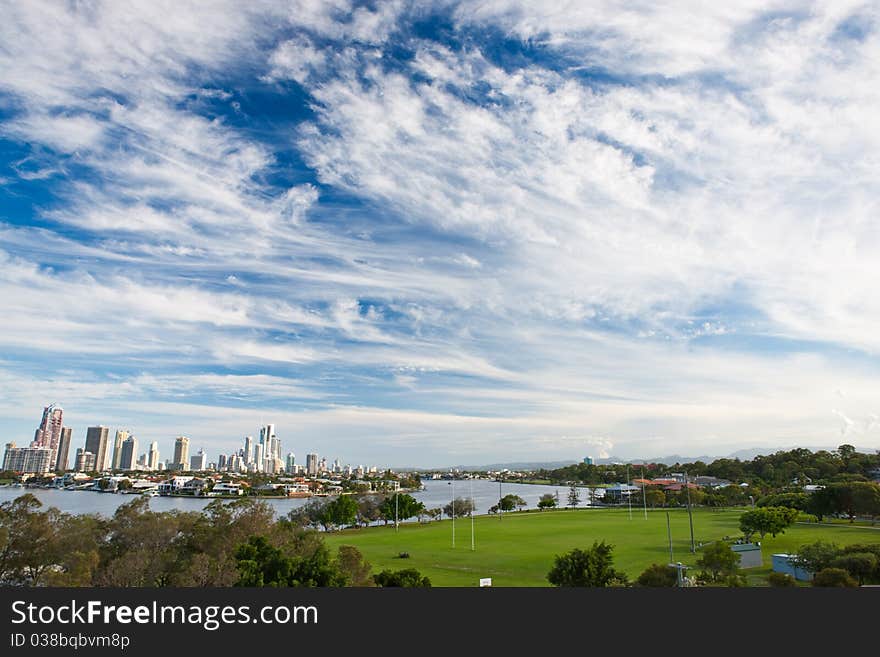 Beuatiful sky over a city. Beuatiful sky over a city