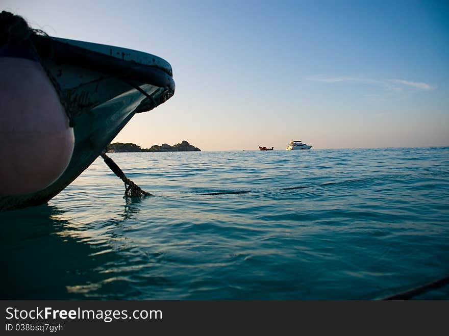 Boat on the sea in Similan Thailand. Boat on the sea in Similan Thailand.