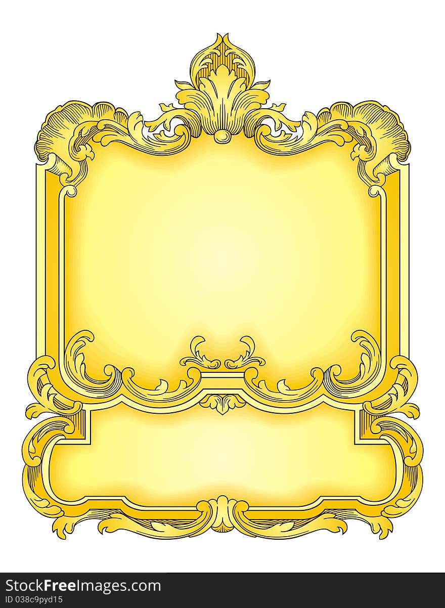 Vector illustration of Gold Frame