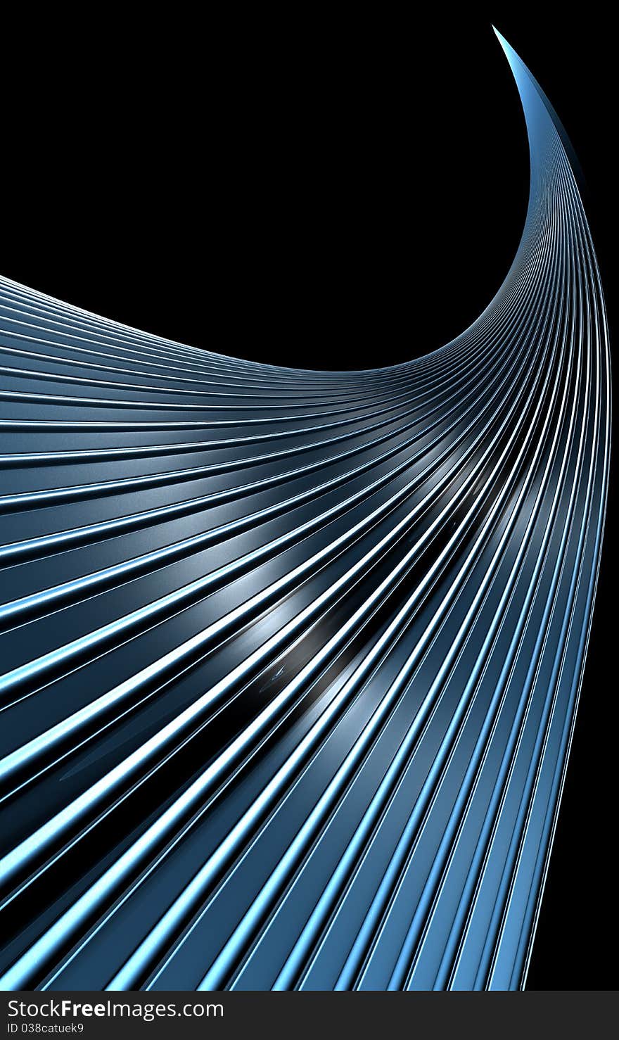 Abstract dark blue lines on a black background. Abstract dark blue lines on a black background