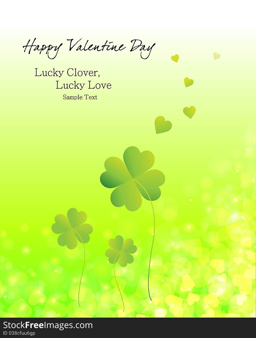 Valentine's Day, love's hearts lucky clover