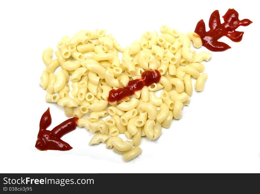 Photo of unusual heart from macaroni