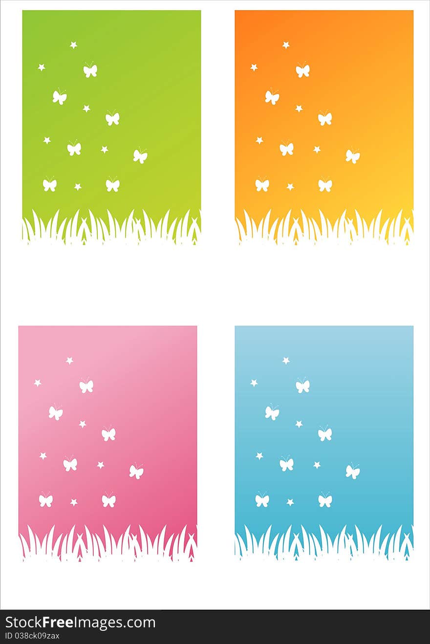 Set of 4 nature backgrounds