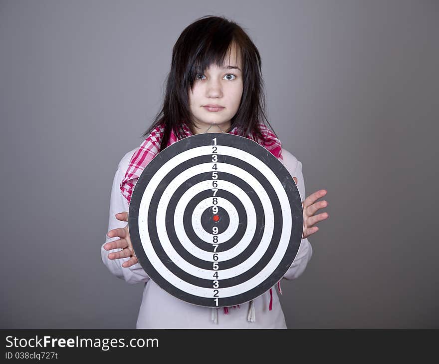 Girl with darts.