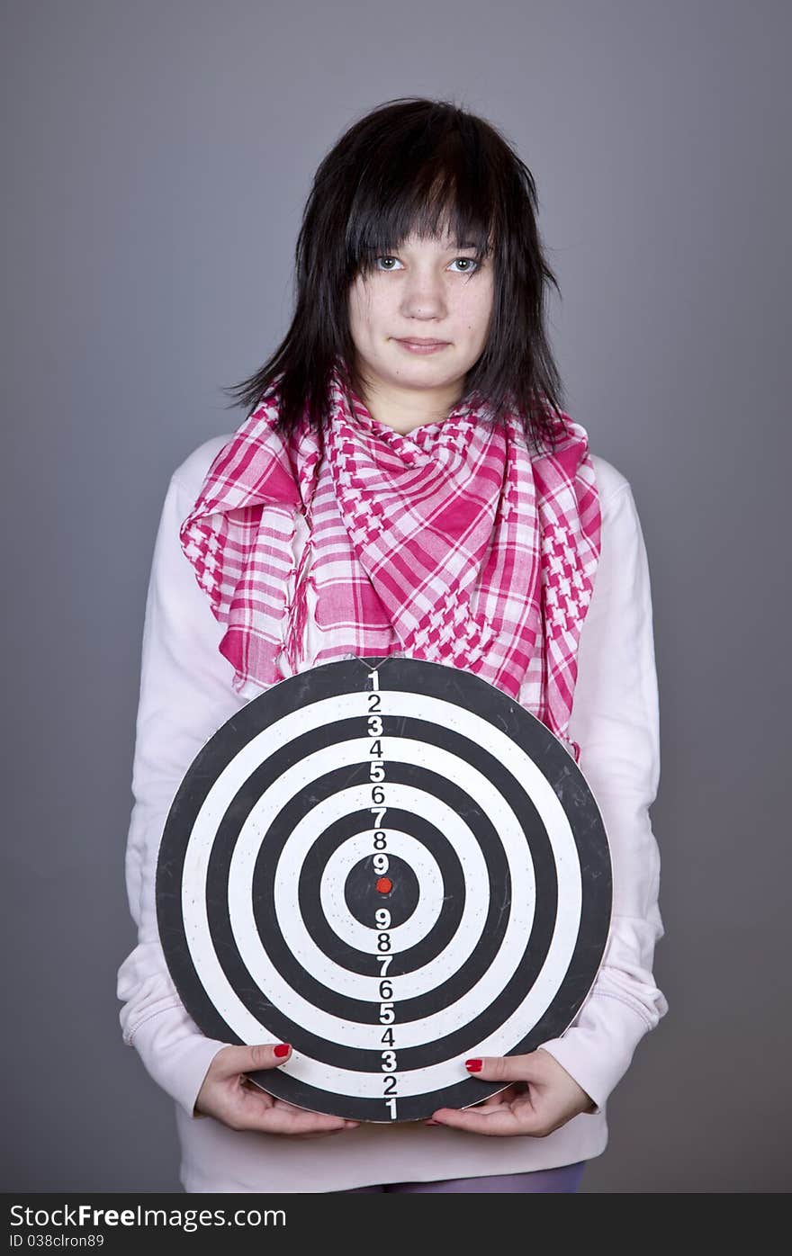 Girl with darts.