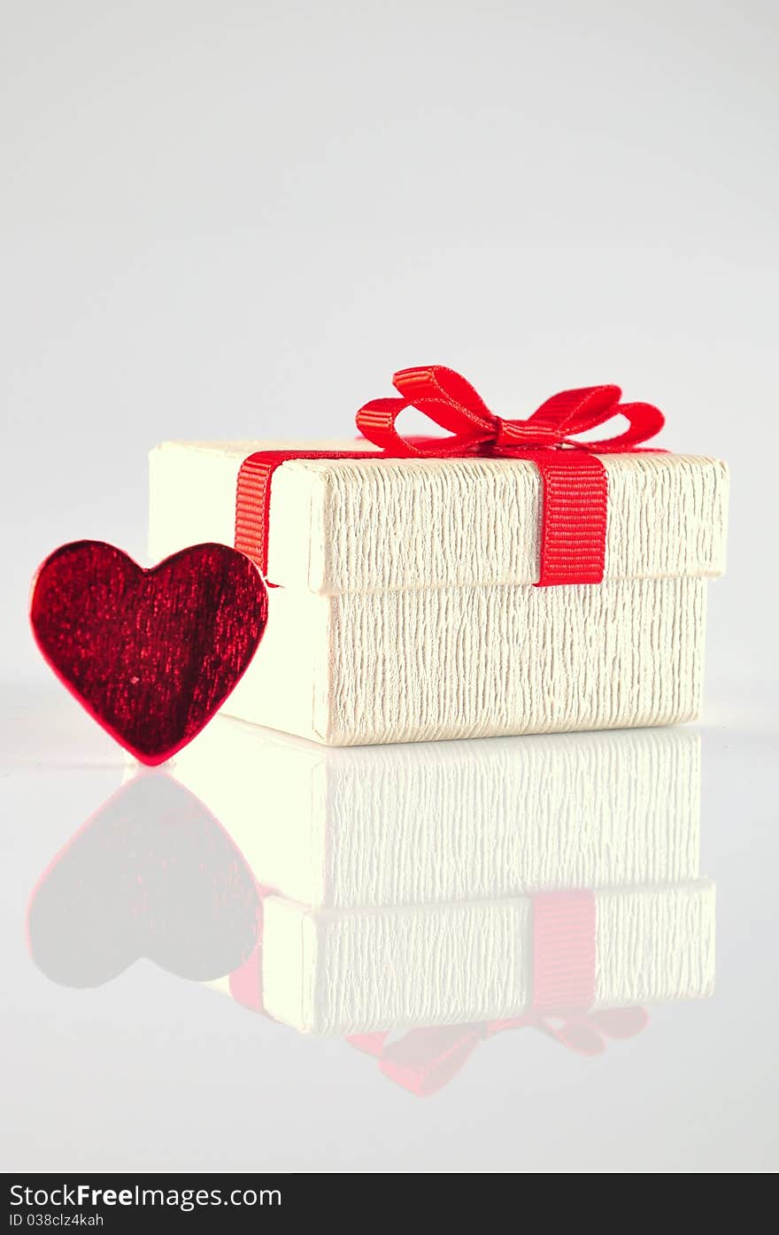 Red heart and gift box