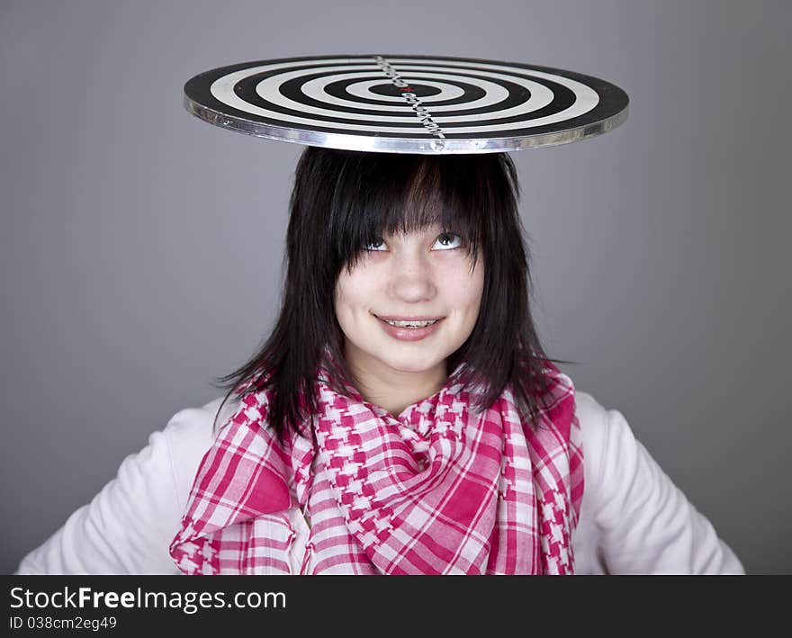 Girl with darts.