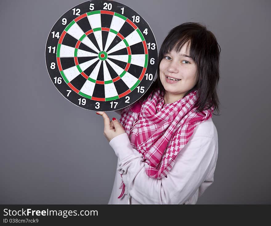 Girl with darts.