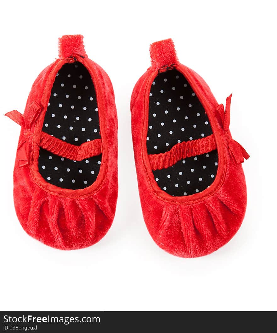 Red baby booties