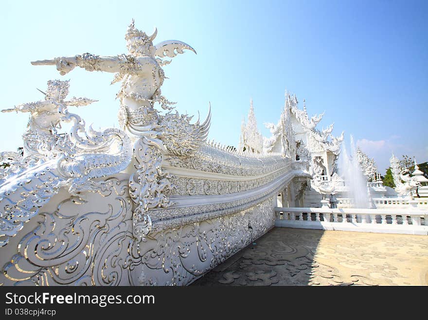 Rong Khun temple, Thai white temple. Rong Khun temple, Thai white temple