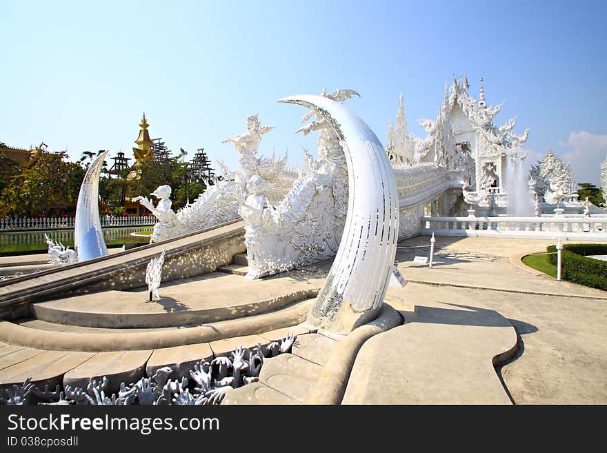 Rong Khun temple, Thai white temple. Rong Khun temple, Thai white temple