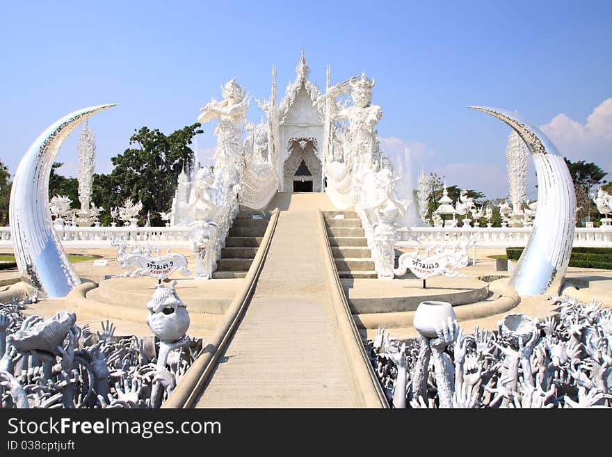 Rong Khun temple, Thai white temple. Rong Khun temple, Thai white temple