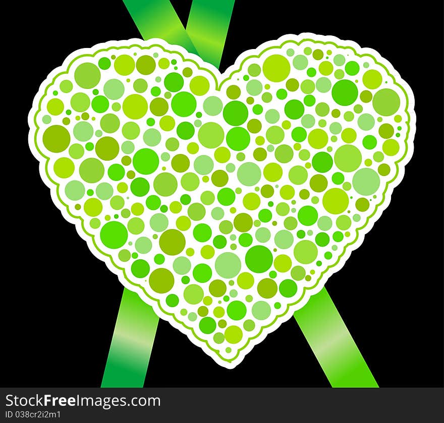 Green Heart And Ribbon