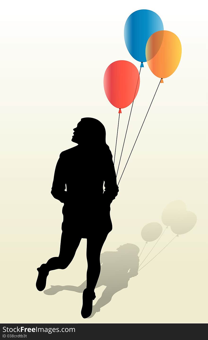 Girly silhouette and ballons