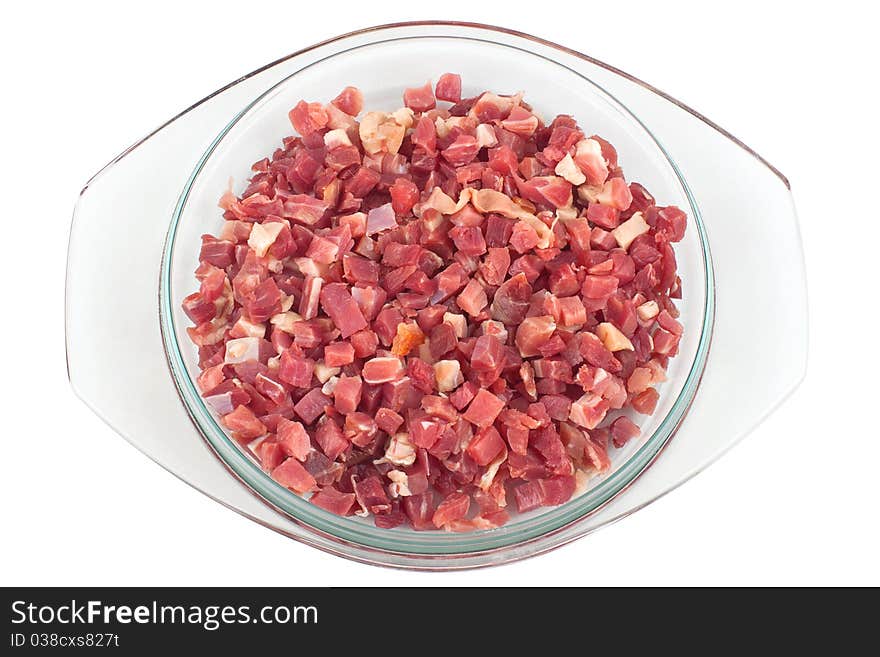 Fresh chopped bacon