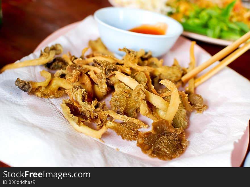 Fried mushroom , Thai style snack