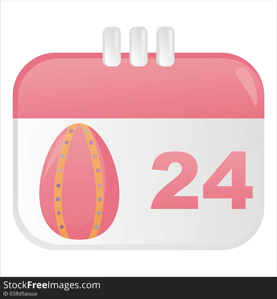 Easter calendar icon with egg