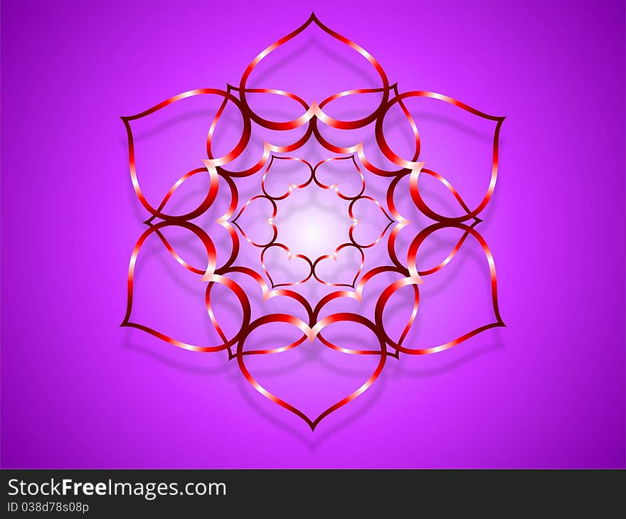 Theme flower heart in red violet. Theme flower heart in red violet