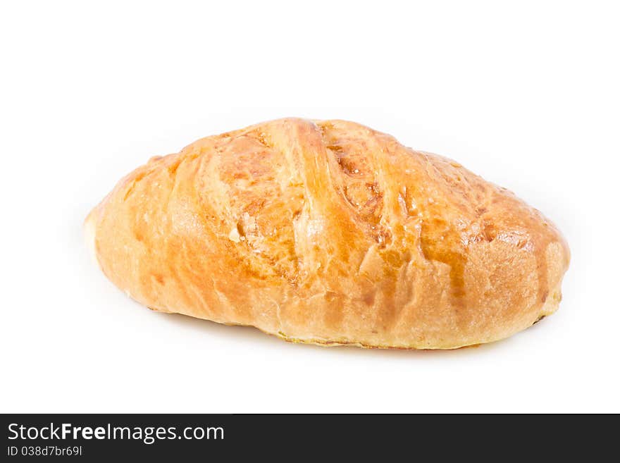 A bread on white background