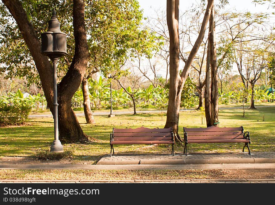 Couple bench in the  park, Thailand. Couple bench in the  park, Thailand