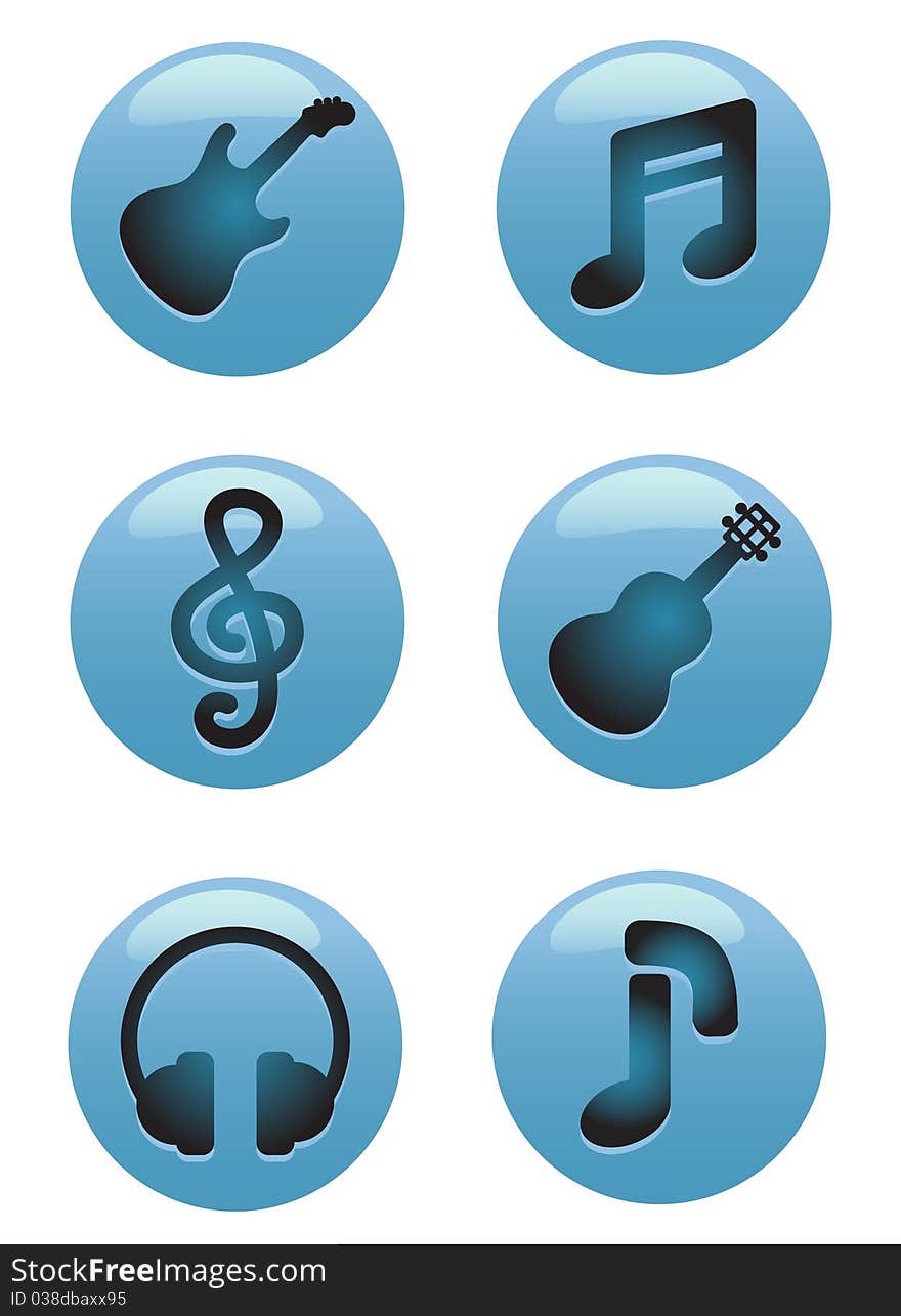 Set of music icons vector