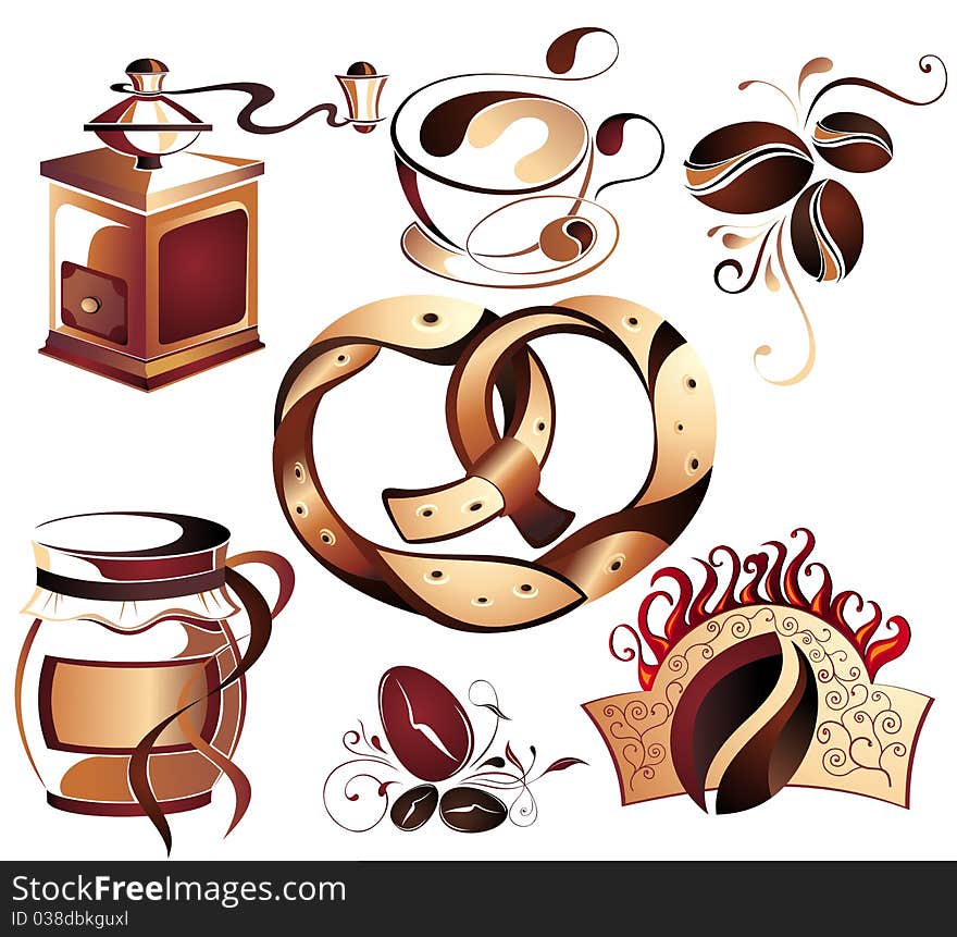 Big SET of Vector coffee,tea elements