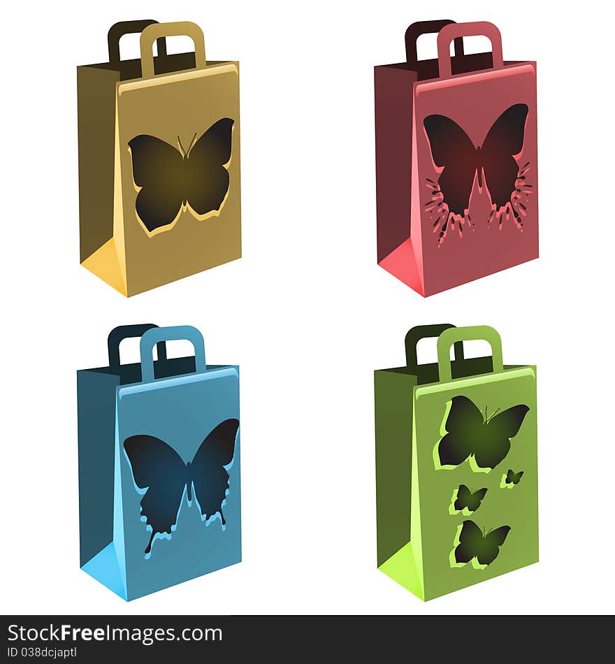 Set of shopping bag vector