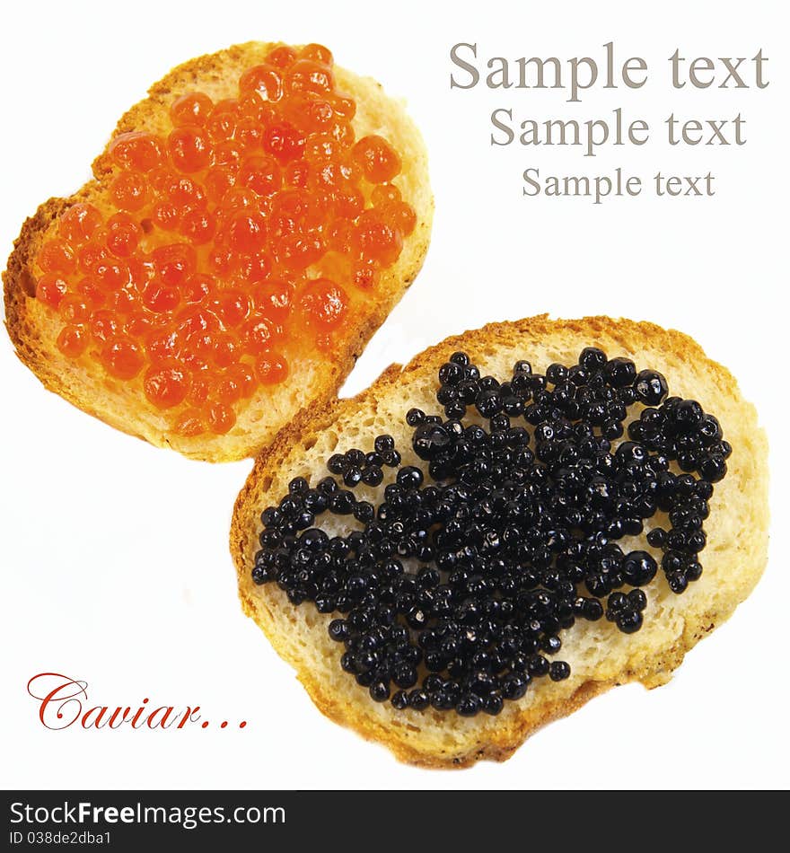 Black and red caviar