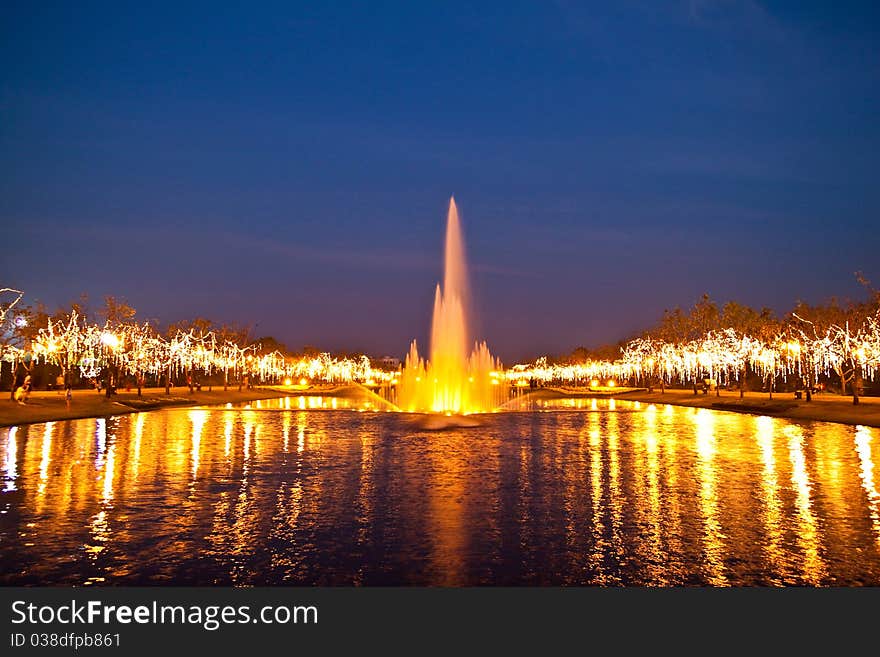 The beautyful Fountain at Twilight