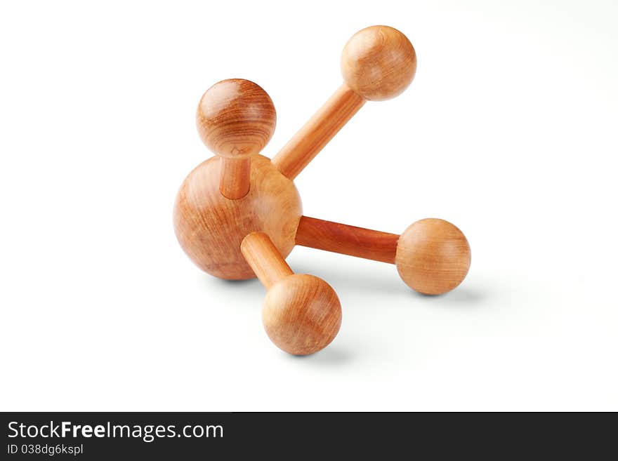 Wooden massager on a white background