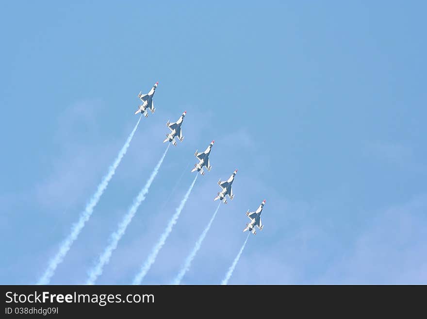 Thunder birds show in Donmuang airport, Thailand