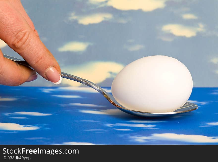 Eatser boiled egg on blue background. Eatser boiled egg on blue background