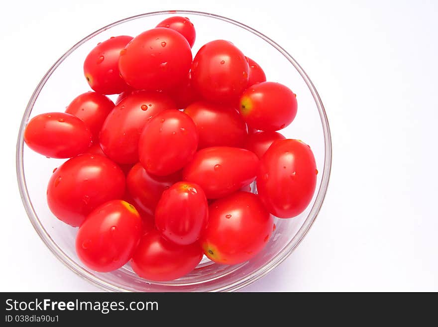 Red tomato on white background. Red tomato on white background