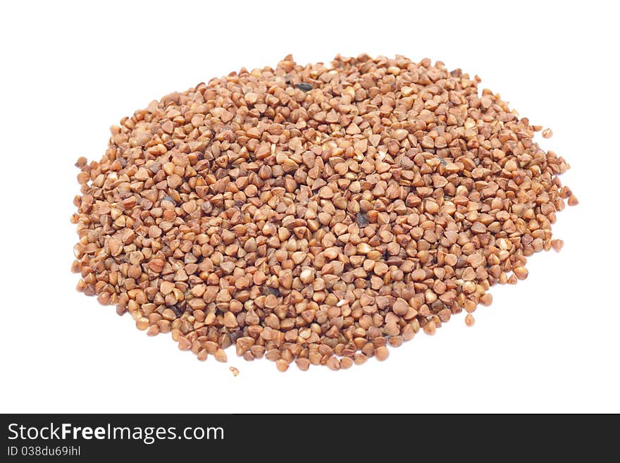 Buckwheat on white background