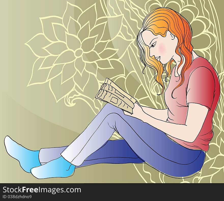 Girl and book