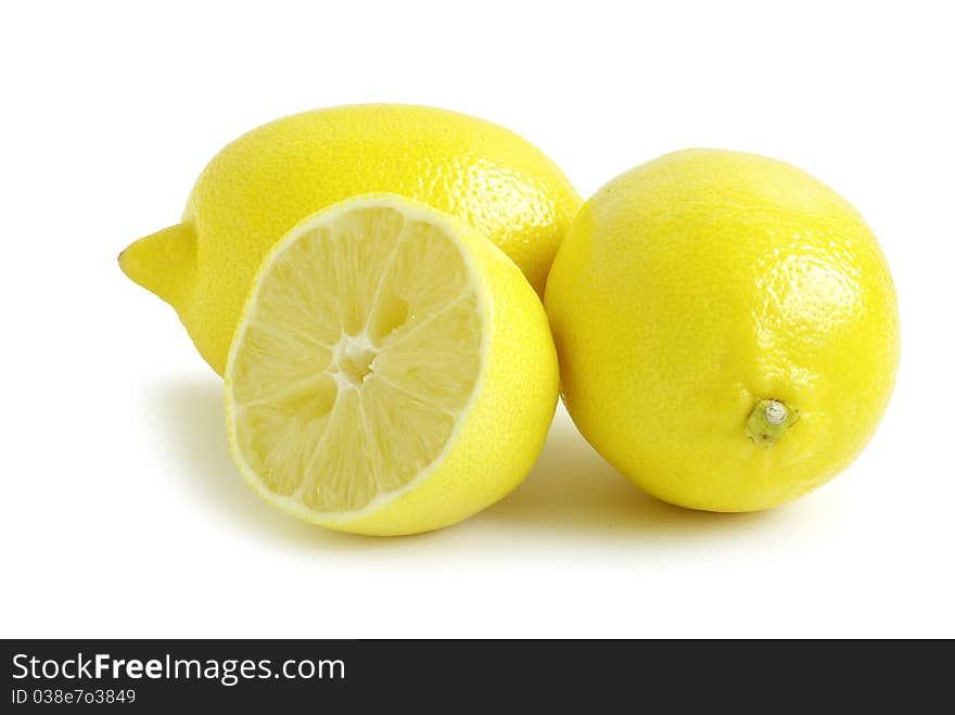 Lemons isolated on white background