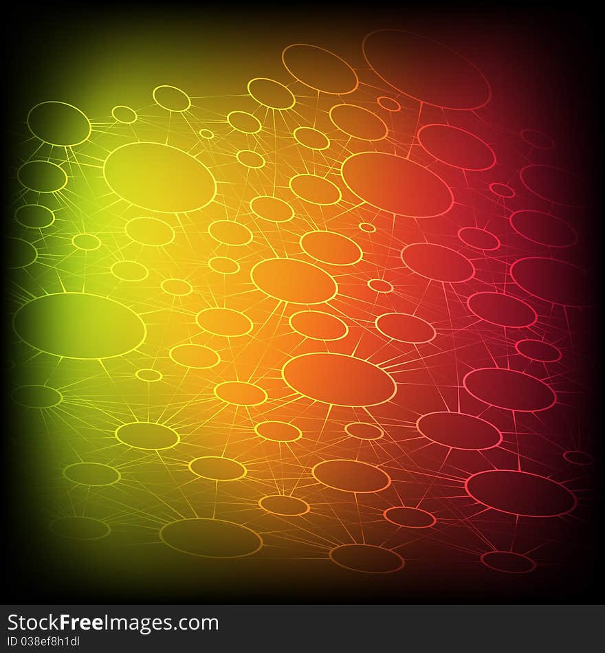 Vector background which shows a circle connected by lines. Vector background which shows a circle connected by lines