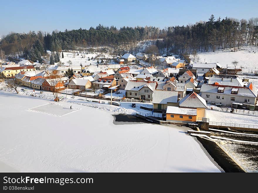 Small historical village Zareci in Czech Republic