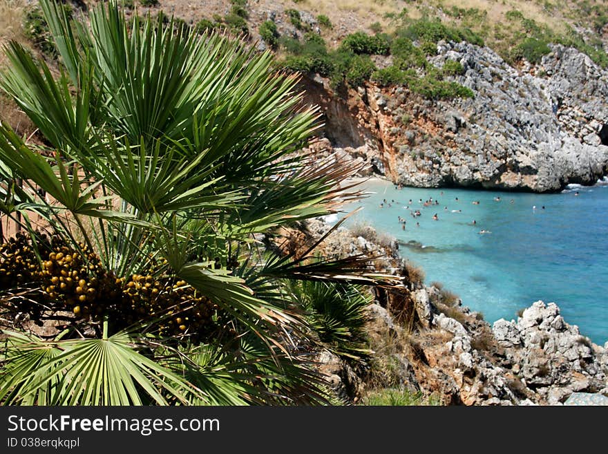 Tipical mediterranean beach and coast on summer.