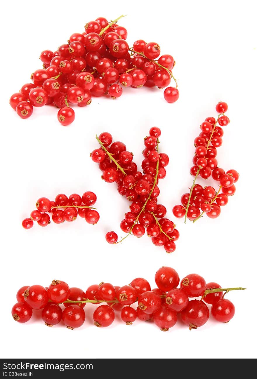 Beautiful red currants on white background in studio. Beautiful red currants on white background in studio