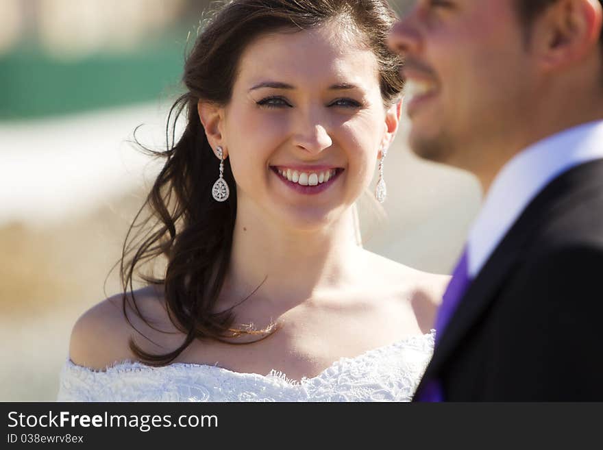 Beautiful smiling bride portrait