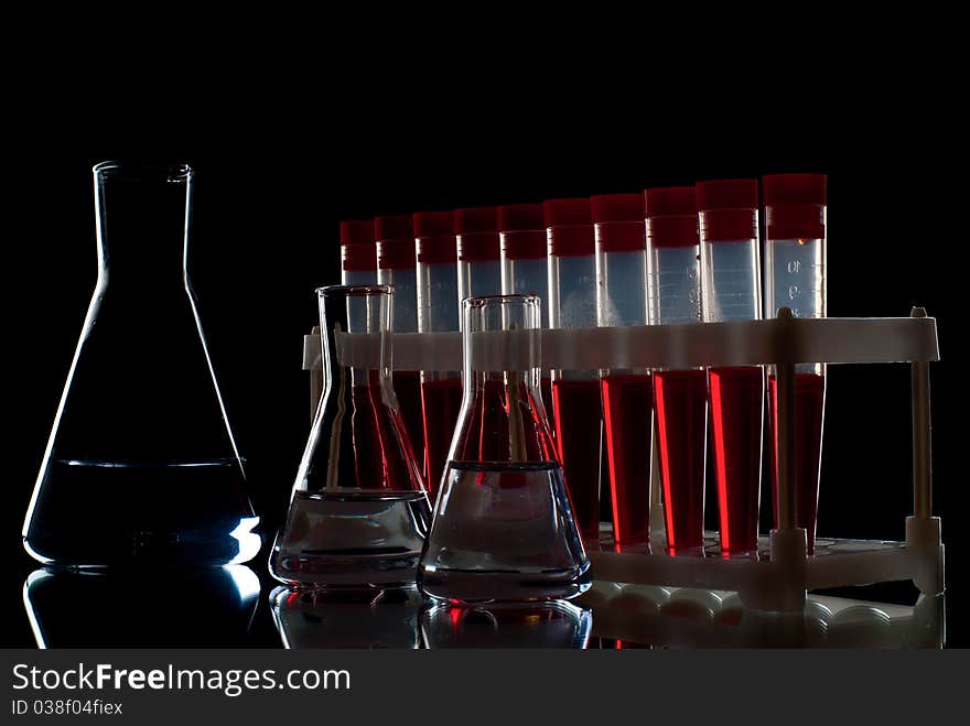 Set of laboratory equipment. Studio shot. Set of laboratory equipment. Studio shot.