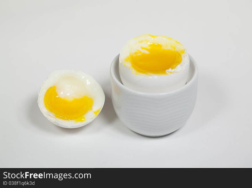 One egg, isolated on a white background. One egg, isolated on a white background.