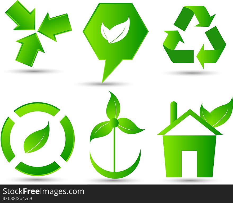 Vector set of eco icons or elements