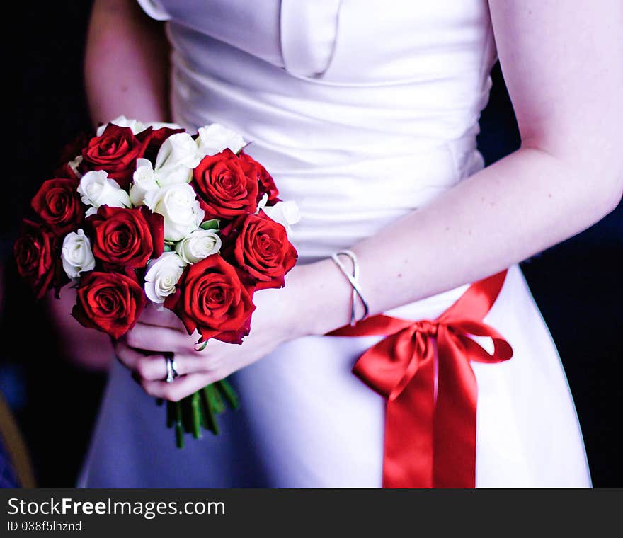 Bride Holds Her Bouquet During Wedding Ceremony